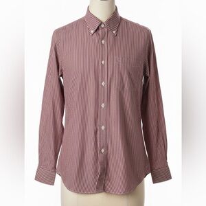 Brooks Brothers Burgundy Striped Button Down Shirt